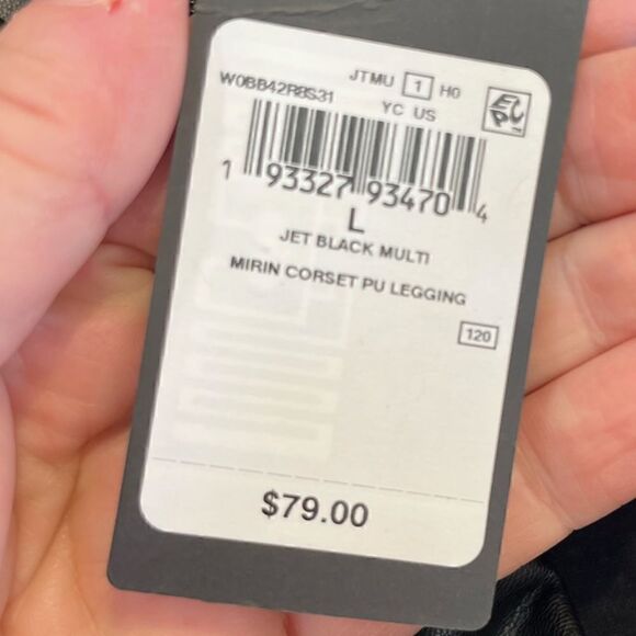 NWT GUESS Mirin Corset Faux-Leather Pants Black Women’s Size Large - Picture 4 of 4